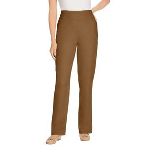 Женщина в женских джинсах прямого кроя с гибким кроем больших размеров для миниатюрных размеров без застежки Woman Within, цвет Toffee