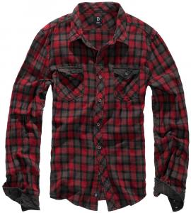 Рубашка с длинными рукавами Brandit Duncan, красный/серый