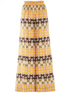 Брюки палаццо с геометричным принтом La DoubleJ, нейтральный