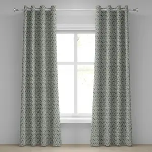 Штора на люверсах ABAKUHAUS с изображением мопса, собаки в разных позах, стоящие и сидящие, милый рисунок питомца в мультяшном стиле, декоративные двухпанельные шторы на окно, 280 см x 260 см, бирюзовый цвет Abakuhaus