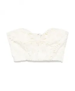 Корсетный топ с объемным кружевом Rotate Birger Christensen, белый