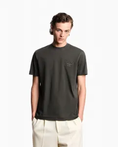 Мужская футболка с коротким рукавом и логотипом Emporio Armani, темно-зеленый