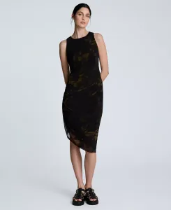 Женское платье-майка Sandra с асимметричным кроем и сборками по бокам Kenneth Cole, черный