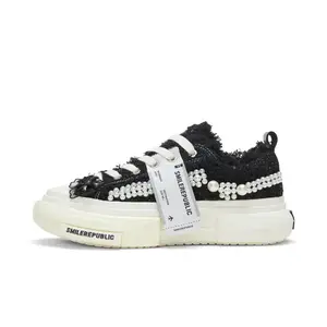 SMILEREPUBLIC Низкие парусиновые туфли INCEPTION 70-х годов, жемчужно-черные, обсидиановые, увеличивающие рост, унисекс, черные