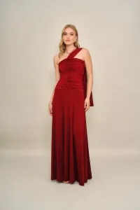 Плиссированное вечернее платье ромео Wal G., Wine