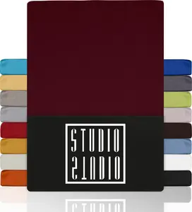 Простыня на резинке Basic 100x200 см, 100% гребенной хлопок, фирменное качество, трикотаж - Бордо STUDIO