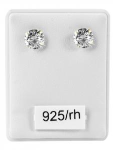 Adeliás Женские серьги - серьги-гвоздики из серебра 925 пробы с кубическим цирконием в золотой оправе