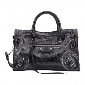 Balenciaga Городская женская сумка через плечо малого размера из овчины серого цвета