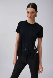 Футболка с принтом в виде бахромы Liu Jo, Black