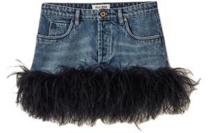 Джинсовая юбка женская синяя Miu Miu