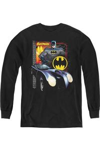 Футболка с длинным рукавом Batman Bat Racing для детей Gildan, черный