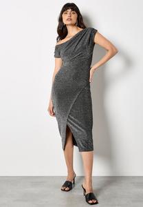 Платье Apricot DRAPE SHOULDER WRAP MIDI, Silver/Silver-Coloured