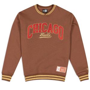 Свитшот NBA CHICAGO BULLS LETCLAS CREWNECK New Era, цвет Braun