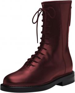 Женские ботильоны miss left с круглым носком, шнуровкой и боевым стилем, на низком каблуке с задней молнией, модные повседневные ботинки, размер 4-16 США, Dark Red