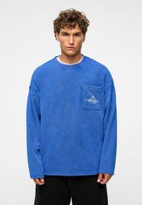 Толстовка Lucy & Sam ACID WASHED WITH CHEST POCKET, Sax/Royal Blue