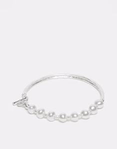 Браслет-цепочка унисекс с жемчугом из серебра Reclaimed Vintage