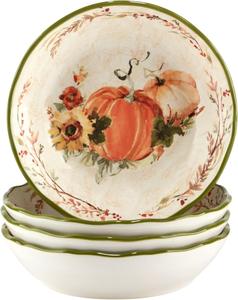 Набор Harvest Morning из 4 керамических суповых мисок 20 см - 510 г Certified International, мультиколор