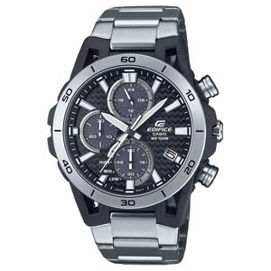CASIO Часы EDIFICE Collection Solar Quartz Movement Stainless Steel Strap Watch Men's Watch Black Dial, Black Dial