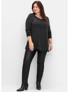 Длинная рубашка черного цвета sheego