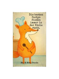 Mr. & Mrs. Panda Гостевое полотенце с изображением лисы-повара и надписью белого цвета