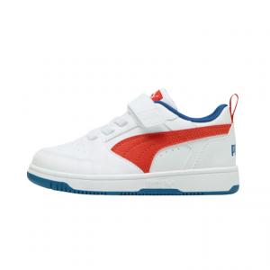 Rebound V6 Lo Low top детские скейтборд кроссовки PUMA, белый красный синий