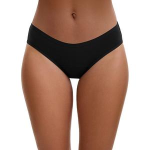 Женские хлопковые трусики mid-waisted с эластичной резинкой, 3 слоя, leak proof Inspire Chic, Black