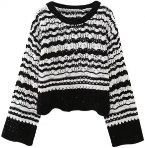 Свитер с цветными блоками, свободный, с круглым вырезом