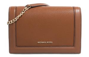 Кожаная сумка-мессенджер Jet Set, через плечо, кроссбоди маленькая женская коричневая MICHAEL KORS