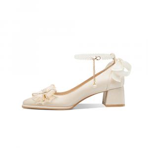 Женские туфли на высоком каблуке A poinsettia princess, Champagne 8Cm