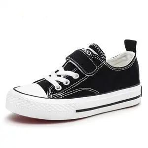 Детские противоскользящие износостойкие низкие кеды из хлопка Kids' WARRIOR, черный