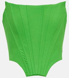 Топ-бюстье из смесовой шерсти Giuseppe di Morabito, Shocking Green