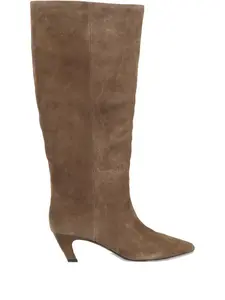 Фиолетовые ботильоны с заостренным носком, каблук 50 мм Ash