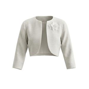 Женский болеро для вечерних платьев с 3/4 рукавами и цветочной брошью Inspire Chic, Light Grey