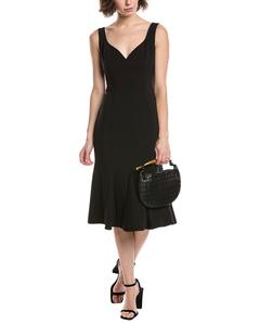 Черное ореоловое платье миди Эшлин с гофре Black Halo