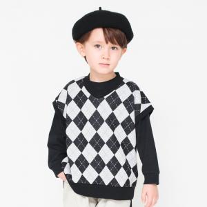 Жилет с жаккардовой отделкой в ромбик Branshes, цвет Black