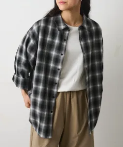 Шелковая рубашка с длинными рукавами в клетку с эффектом омбре Colony 2139, цвет Black