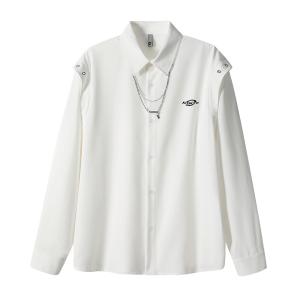 Рубашка Unisex Lapel Moderate X1617, белый top