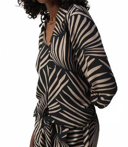 Топ с тропическим принтом из гипюра в черном цвете Dune Joseph Ribkoff