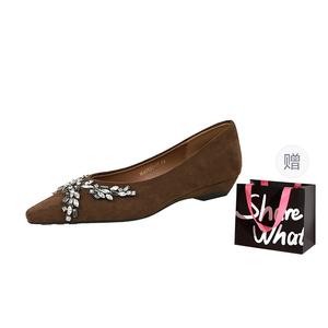 BIGTREE Женские повседневные туфли на один каблук - темно-коричневые с сумкой для покупок, цвет Dark Brown+Shopping Bag