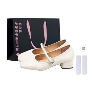 Boldi Kuki Туфли Мэри Джейн на массивном каблуке женские - коричневые (эксклюзивная коробка+носки), цвет Brown (Exclusive Box+Socks)