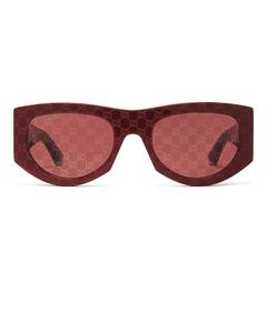 Круглые солнцезащитные очки Gucci, Burgundy & Red