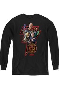 Черный Адам Болт персонажа худи с длинным рукавом для детей Gildan