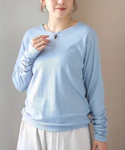 Топ из махровой ткани с мятыми рукавами Coen, цвет Lt.Blue