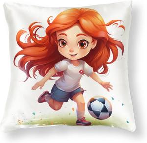 HighonHi Декоративная наволочка сатиновая с мультяшным принтом футболист Pattern-3
