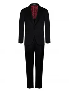 Полосатый костюм James Bond с заостренными лацканами FRANZESE COLLECTION, черный