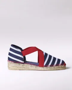 Женские эспадрильи на танкетке из полосатой ткани с резинкой Toni Pons, темно-синий