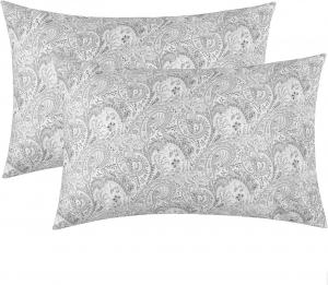 Mellanni Наволочки, комплект 2 шт, размер 51x76 см, застежка-конверт, охлаждающие, серый пейсли