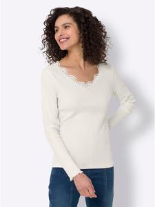 Рубашка с V-образным вырезом цвета экрю Heine