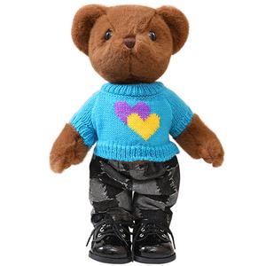 Плюшевая кукла милый медвежонок Barbne, темно-коричневый/синий