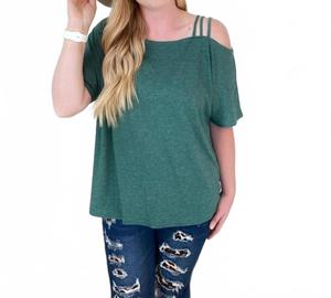 Зеленый топ с асимметричным бретелем Shirley Stone